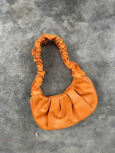 Streetwear Chic Scrunch Vinyl Leather Orange Mini 