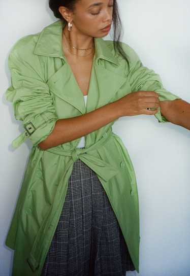 Vintage Lime Green Trench Coat