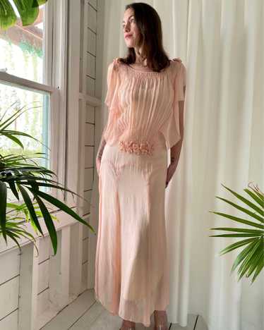 30s Peach Silk Gown