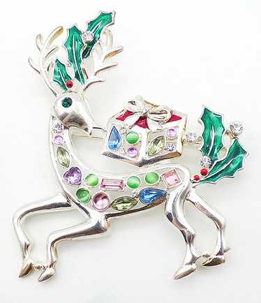 Avon brooch reindeer christmas - Gem