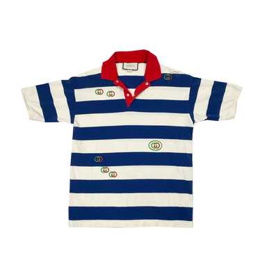 Gucci Blue & White GG Monogram Polo Shirt – Savonches