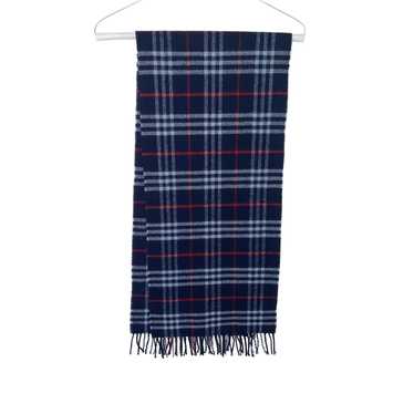 Burberry Burberrys Womens Scarf One Size Blue Che… - image 1
