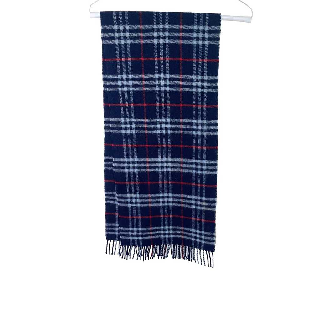 Burberry Burberrys Womens Scarf One Size Blue Che… - image 3