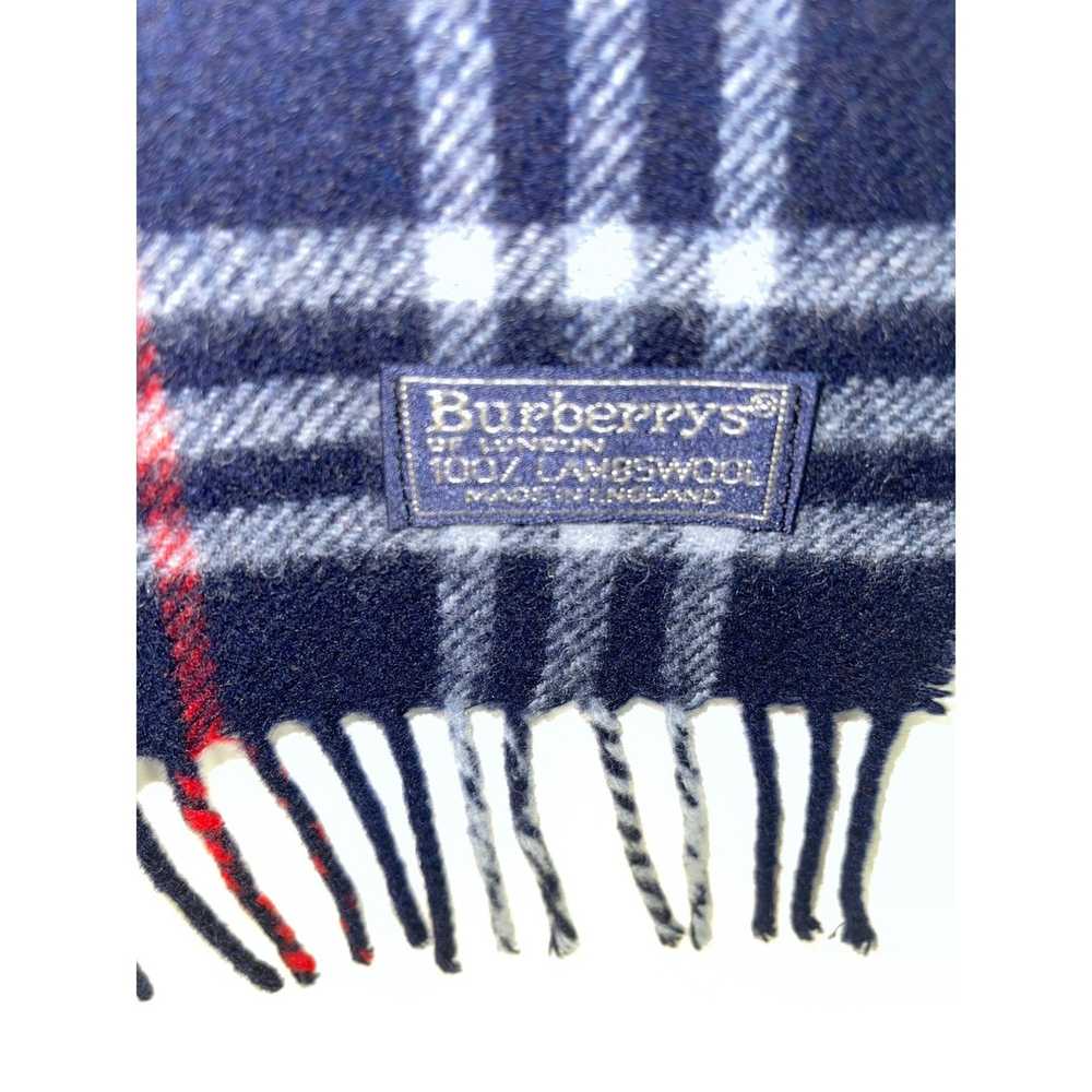 Burberry Burberrys Womens Scarf One Size Blue Che… - image 4