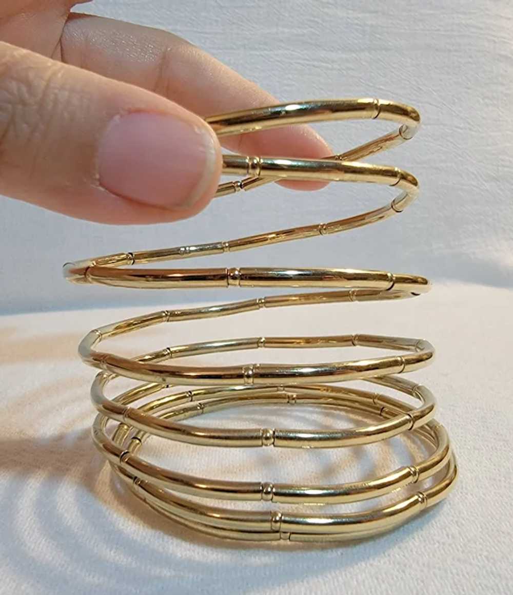 Goldtone stacked stretch bracelet - image 10