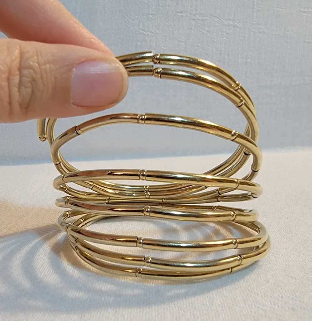 Goldtone stacked stretch bracelet - image 11