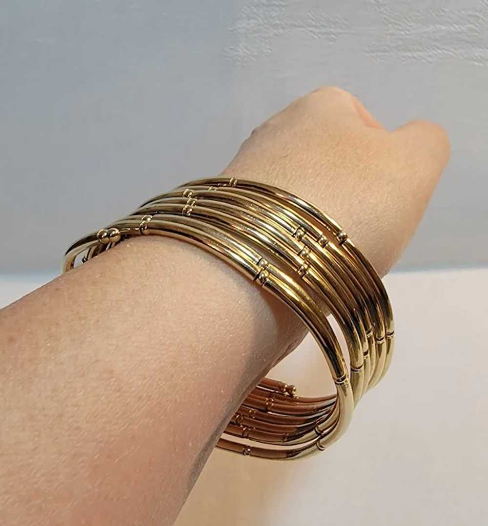 Goldtone stacked stretch bracelet - image 12