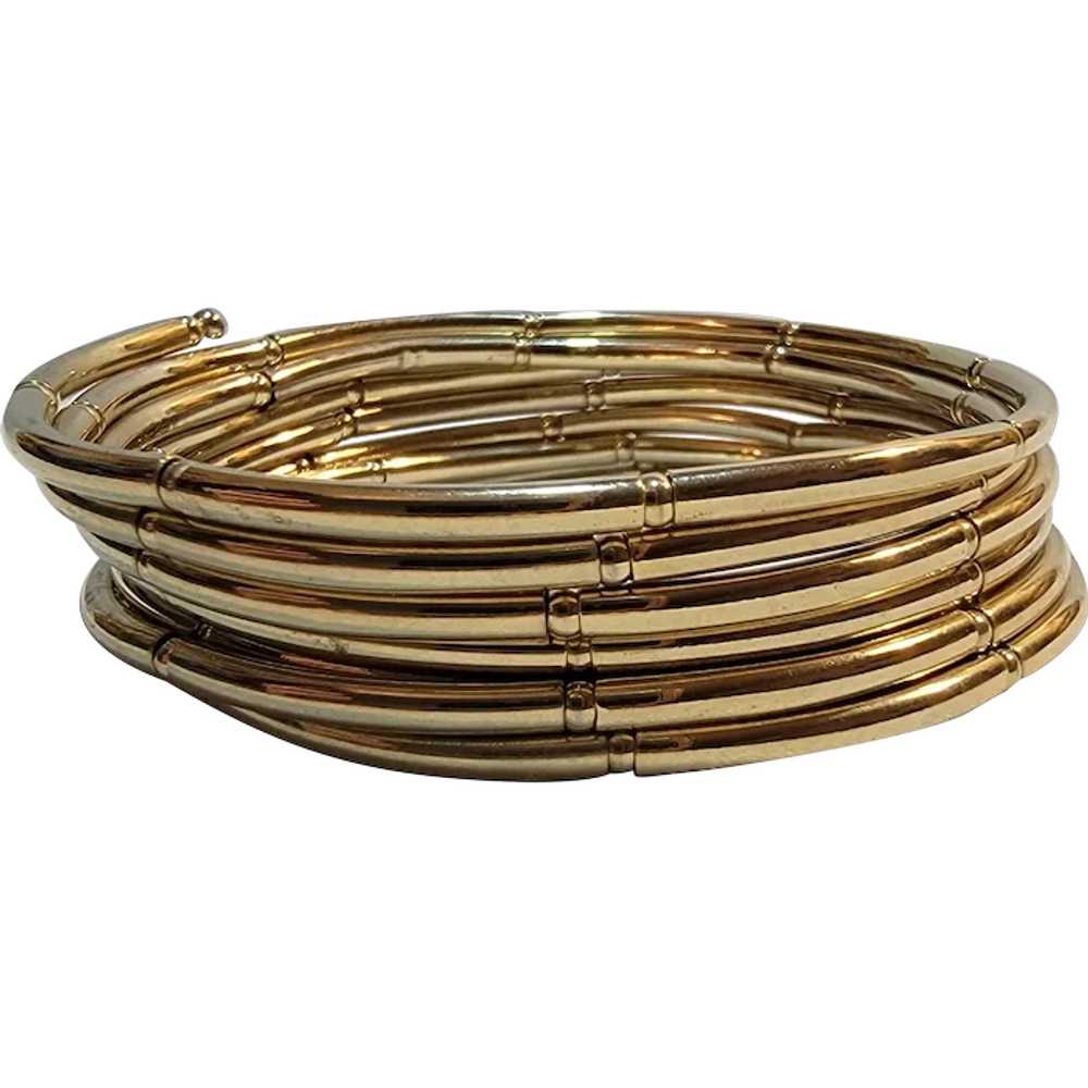 Goldtone stacked stretch bracelet - image 1