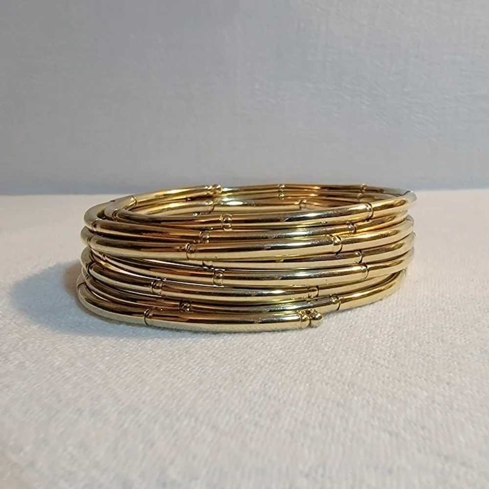 Goldtone stacked stretch bracelet - image 3