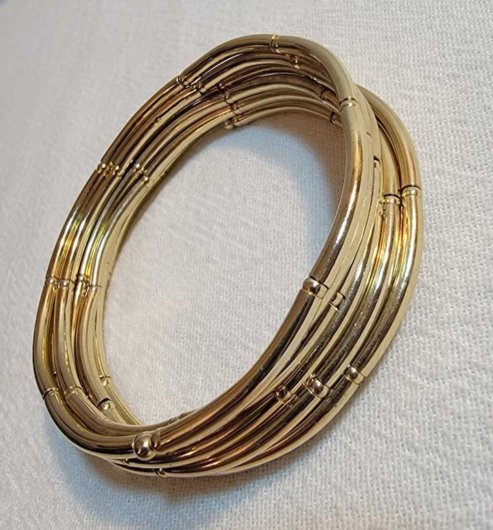 Goldtone stacked stretch bracelet - image 5