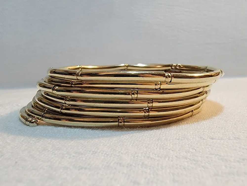 Goldtone stacked stretch bracelet - image 6