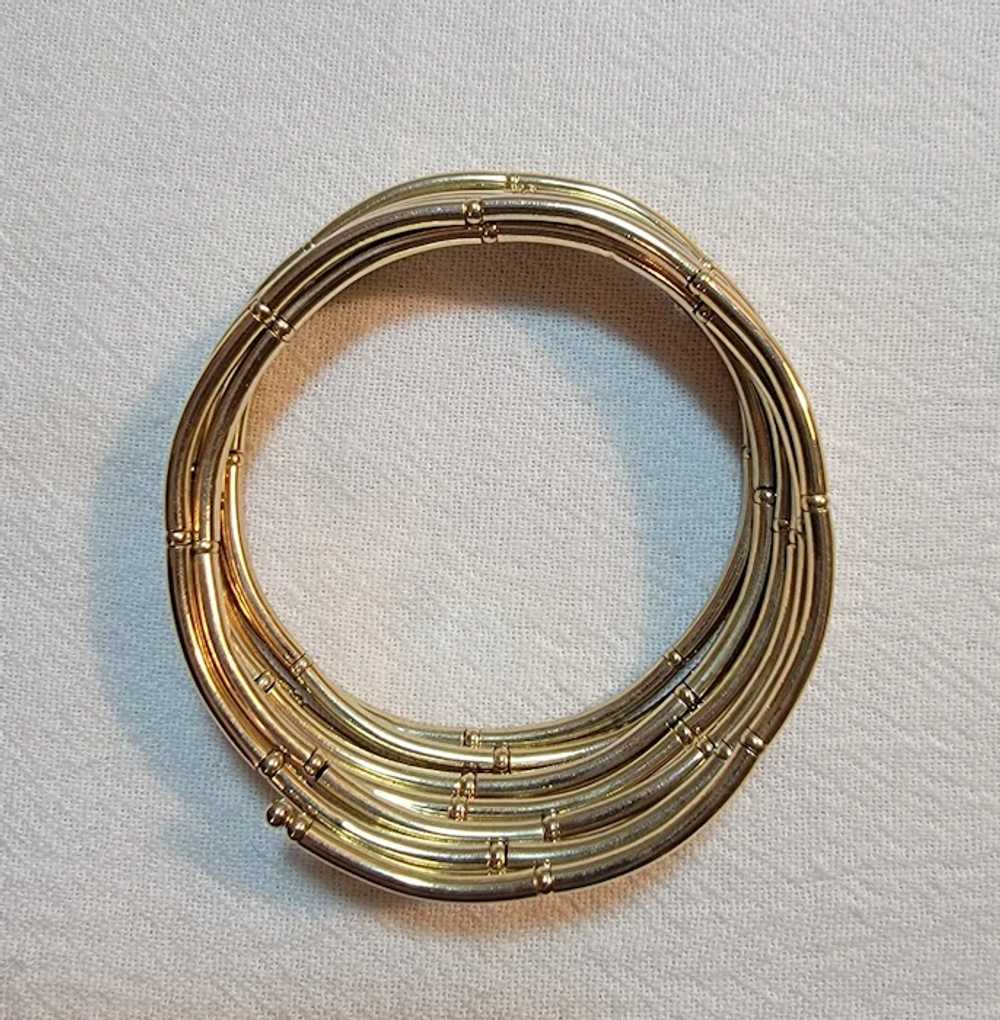 Goldtone stacked stretch bracelet - image 7