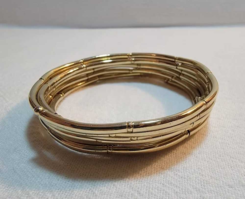 Goldtone stacked stretch bracelet - image 8