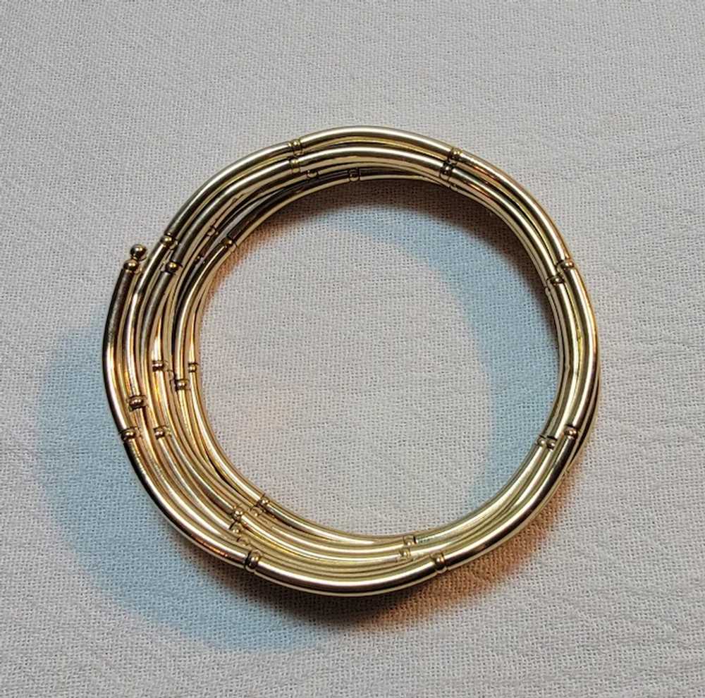 Goldtone stacked stretch bracelet - image 9