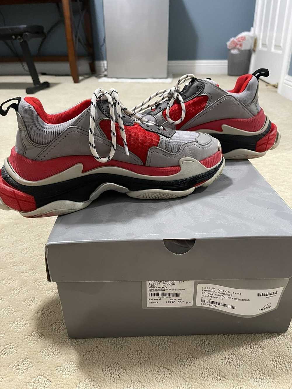 Balenciaga Balenciaga Red/Grey/White Triple S Sne… - image 5