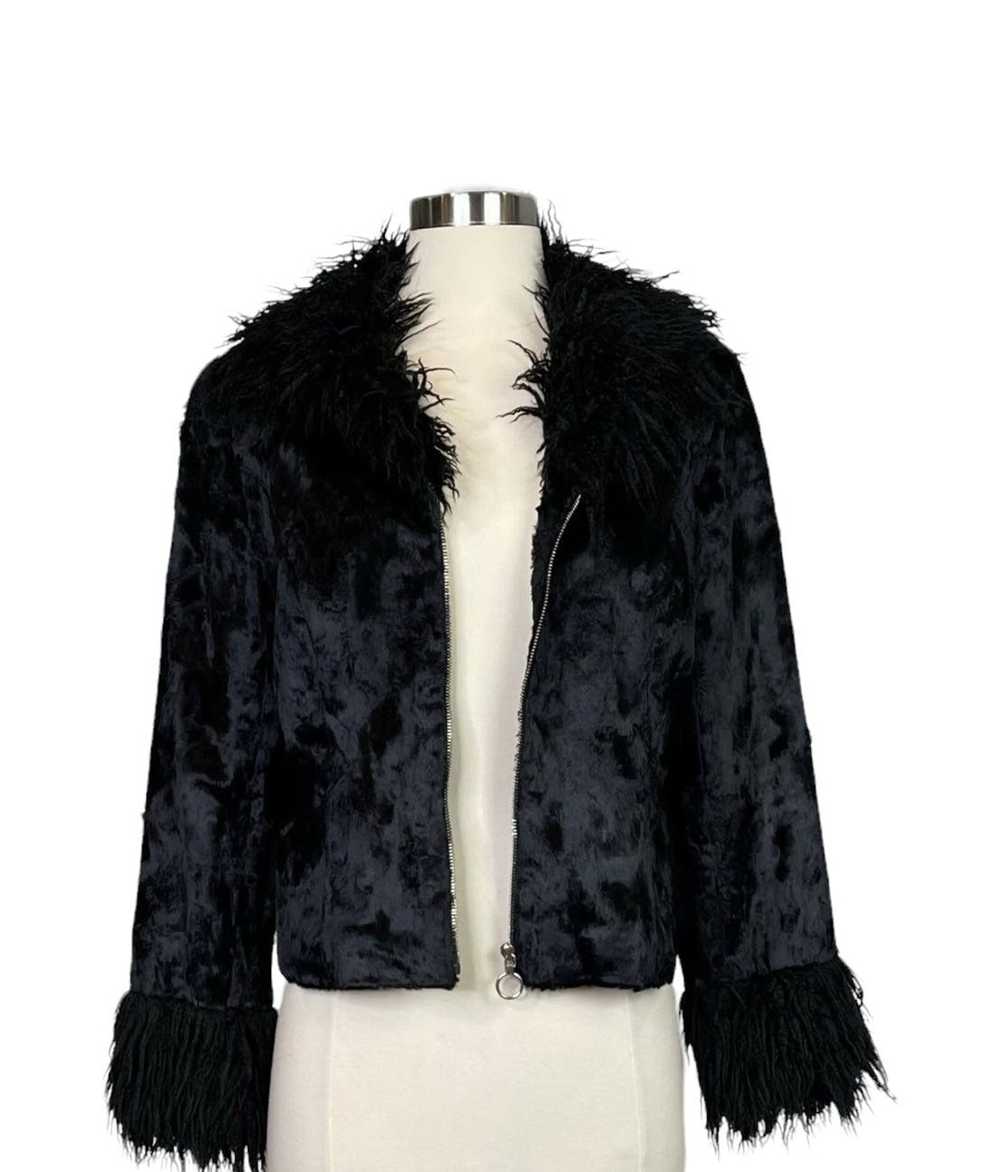 Agnes B. 🔥VTG 90S CRUSHED VELVET FAUX FUR JACKETS - image 2