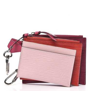LOUIS VUITTON Louis Vuitton Porto Cle Cool Gradient Keychain M69016  Monogram Verni Leather Pink Purple Red Gold Metal Keyring Bag Charm Heart