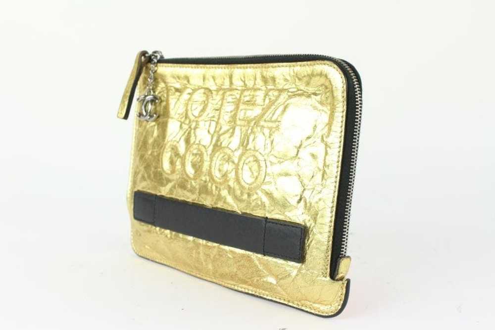 Chanel Chanel Votez Coco Gold O-Case Zip Clutch 9… - image 2