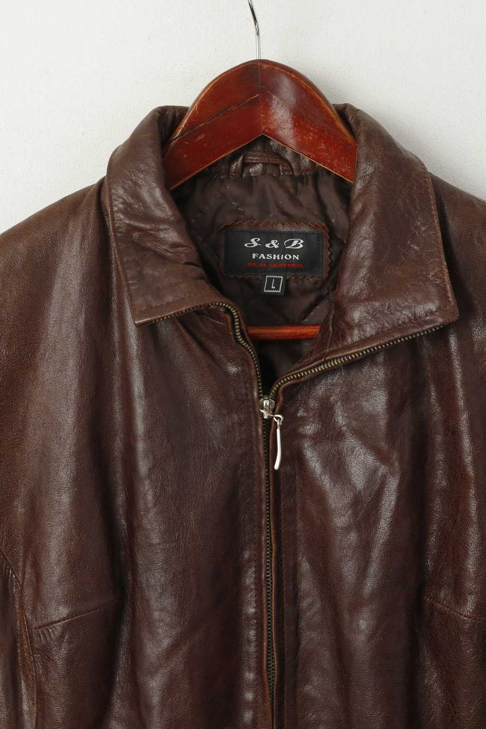 Vintage S&B Fashion Women L (M) Leather Jacket Br… - image 2