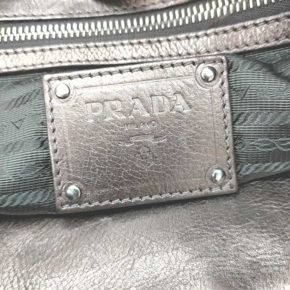 Prada Prada Brown Leather Shopper Tote Bag 863019 - image 4