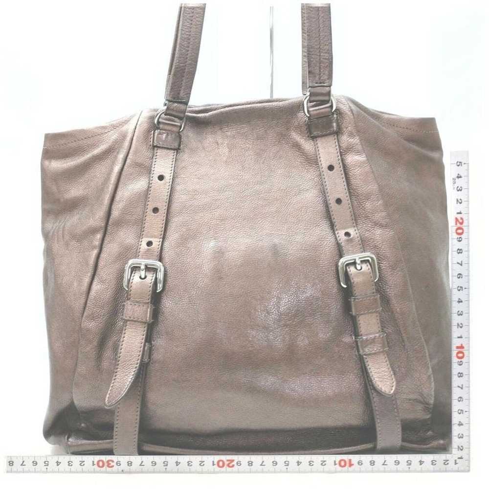 Prada Prada Brown Leather Shopper Tote Bag 863019 - image 9