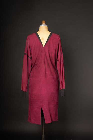 Vintage 1980s Purple Suede Dress