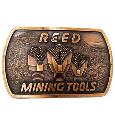 Unkwn Mining Tools Belt Buckle Reed 1983 Vintage R