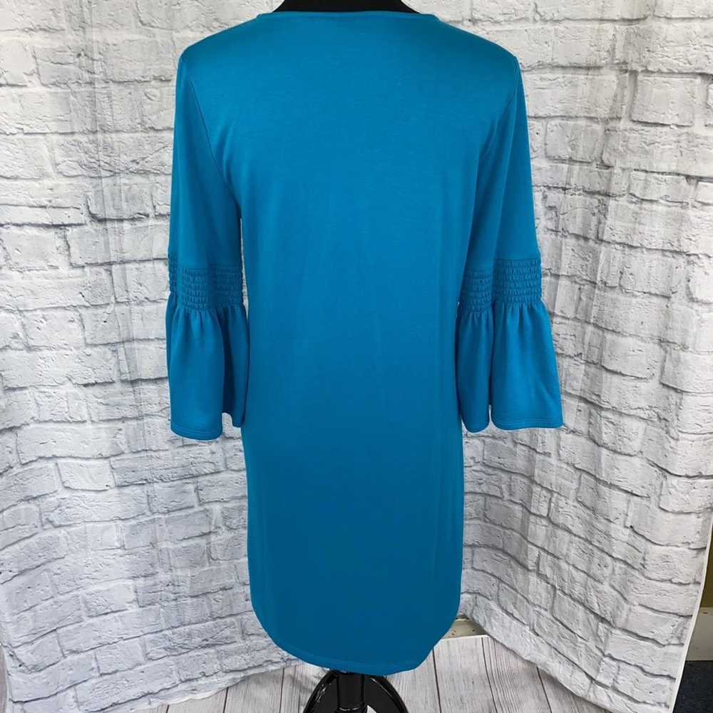 Other ANA Shift dress w/bell sleeves blue size sm… - image 11