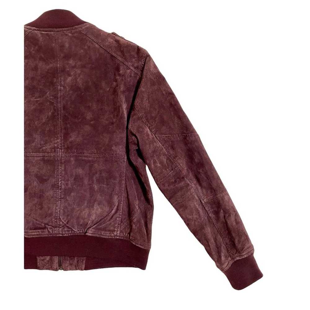 Blank Nyc BLANKNYC Burgundy Suede Leather Bomber … - image 10