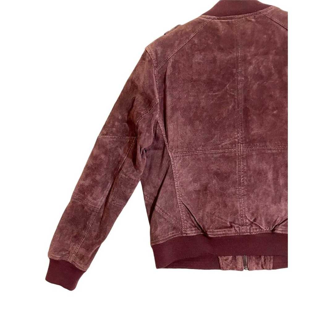 Blank Nyc BLANKNYC Burgundy Suede Leather Bomber … - image 11