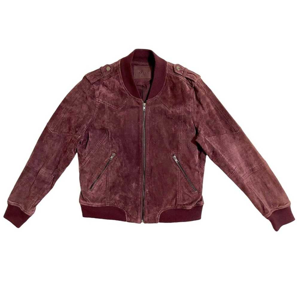 Blank Nyc BLANKNYC Burgundy Suede Leather Bomber … - image 2