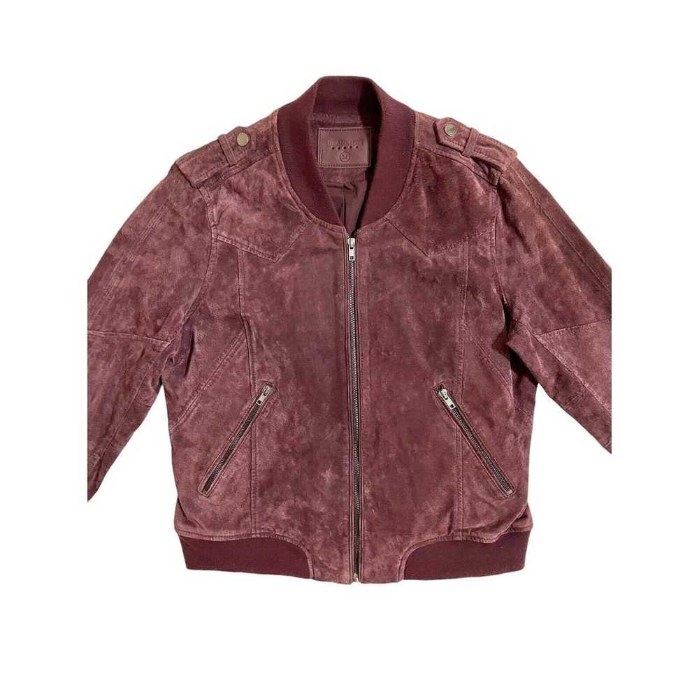 Blank Nyc BLANKNYC Burgundy Suede Leather Bomber … - image 3