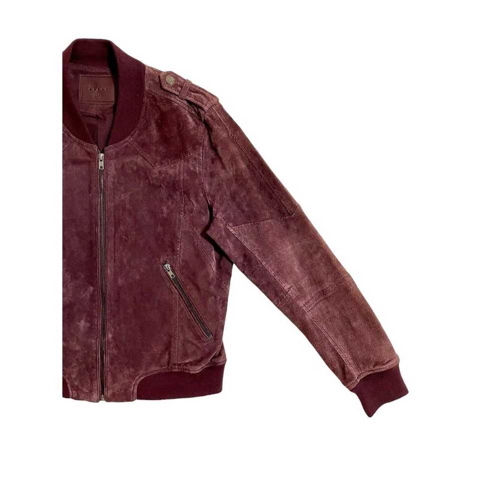 Blank Nyc BLANKNYC Burgundy Suede Leather Bomber … - image 4