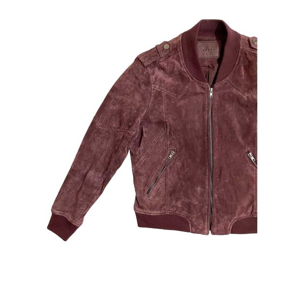 Blank Nyc BLANKNYC Burgundy Suede Leather Bomber … - image 5