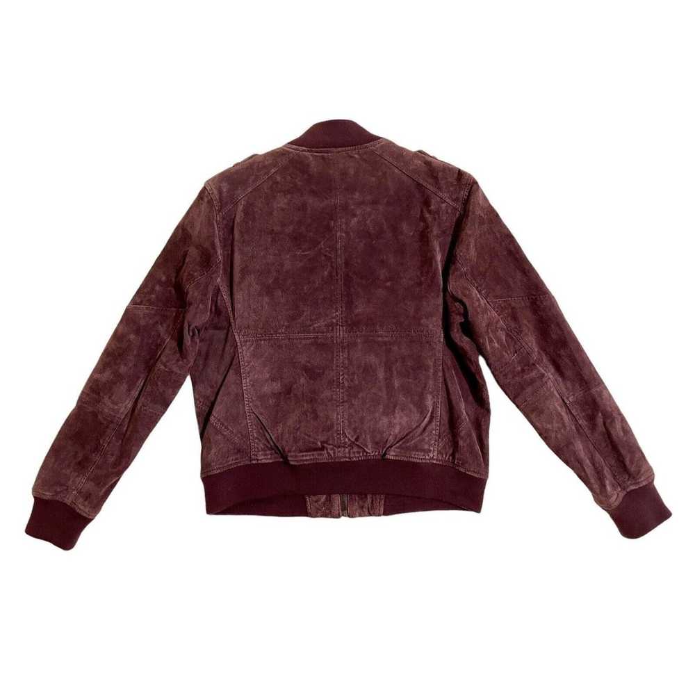 Blank Nyc BLANKNYC Burgundy Suede Leather Bomber … - image 7