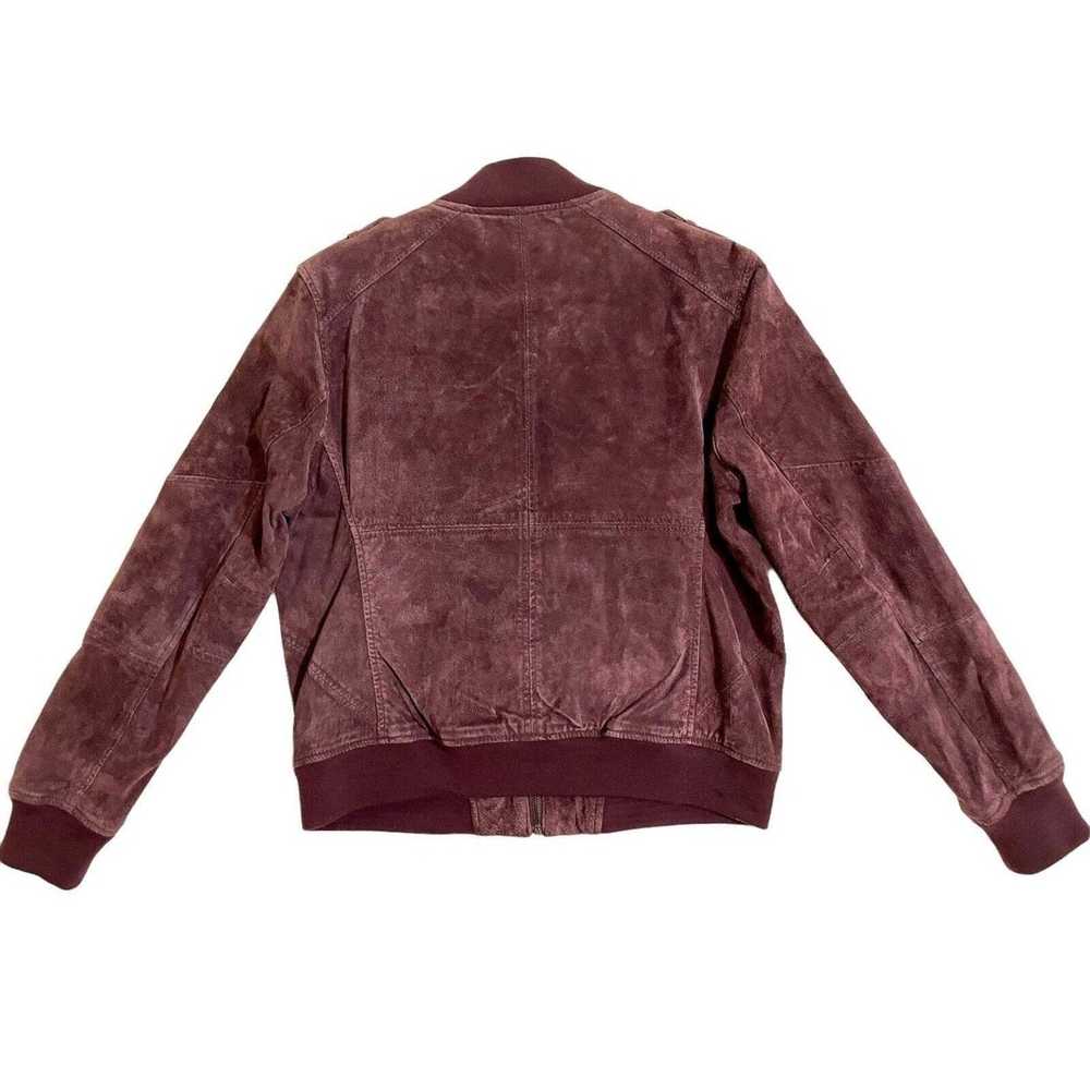 Blank Nyc BLANKNYC Burgundy Suede Leather Bomber … - image 8