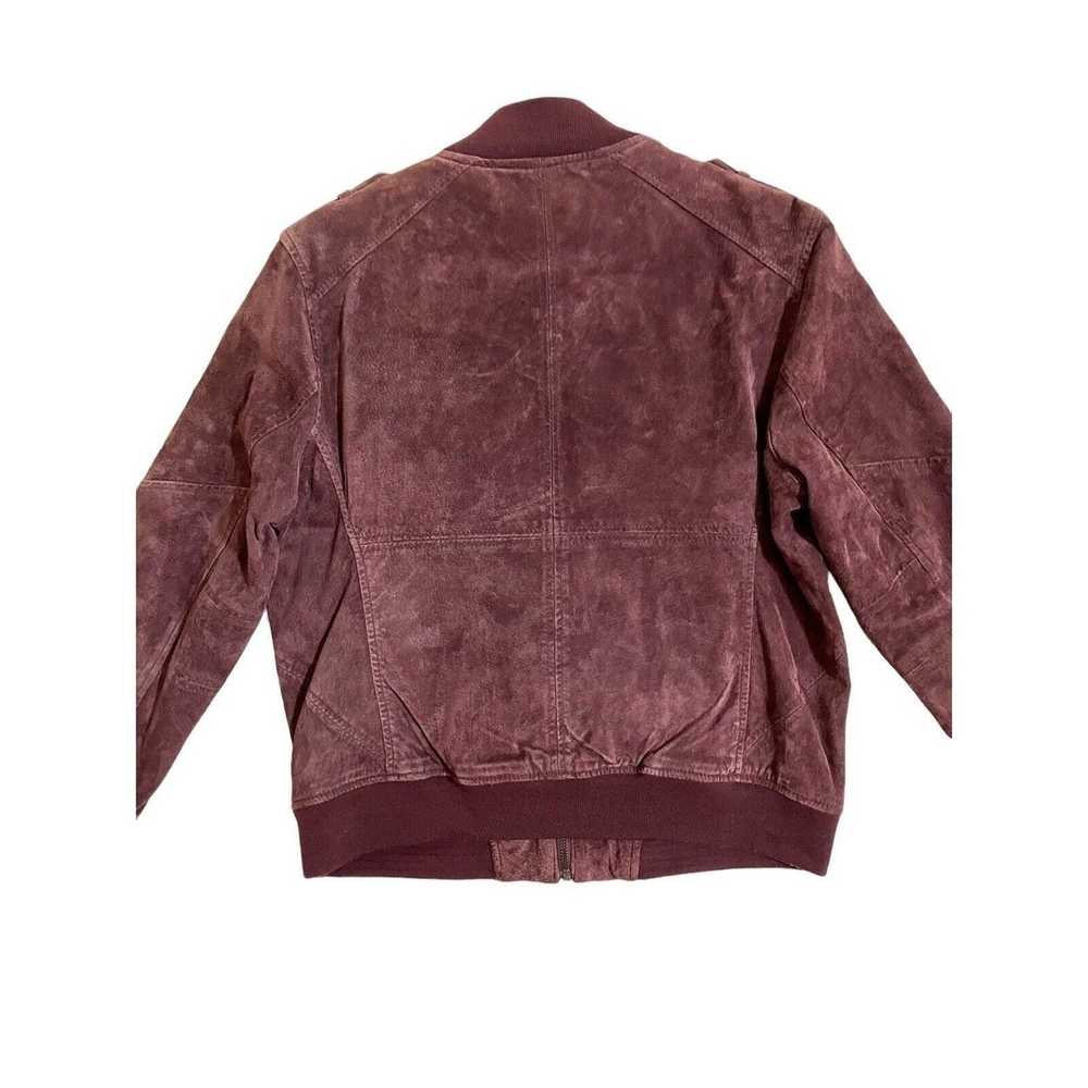 Blank Nyc BLANKNYC Burgundy Suede Leather Bomber … - image 9