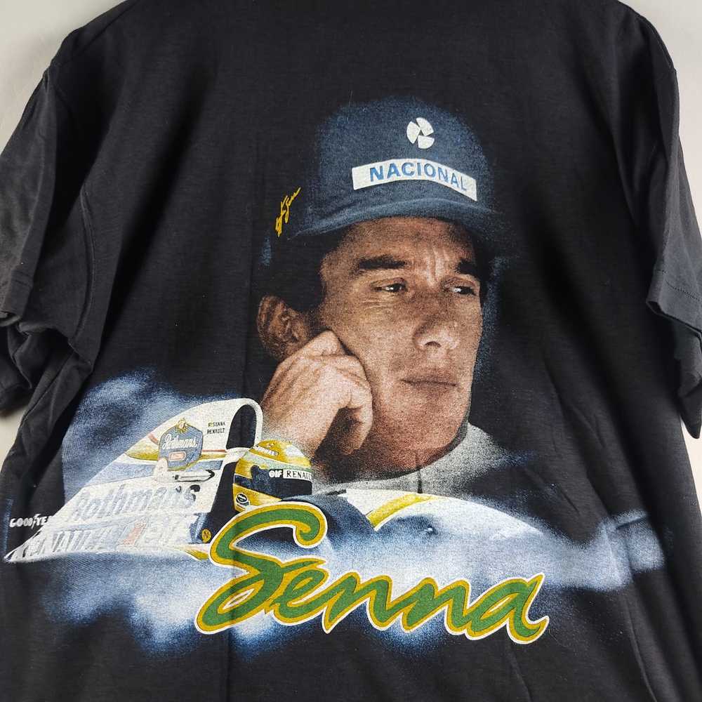 Racing × Rap Tees × Vintage 90s Ayrton Senna Full… - image 7