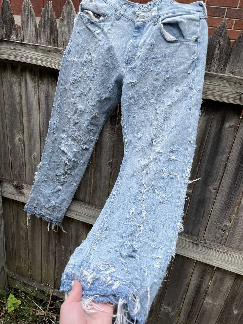 Custom × Wrangler SoloEra distressed denim - image 2