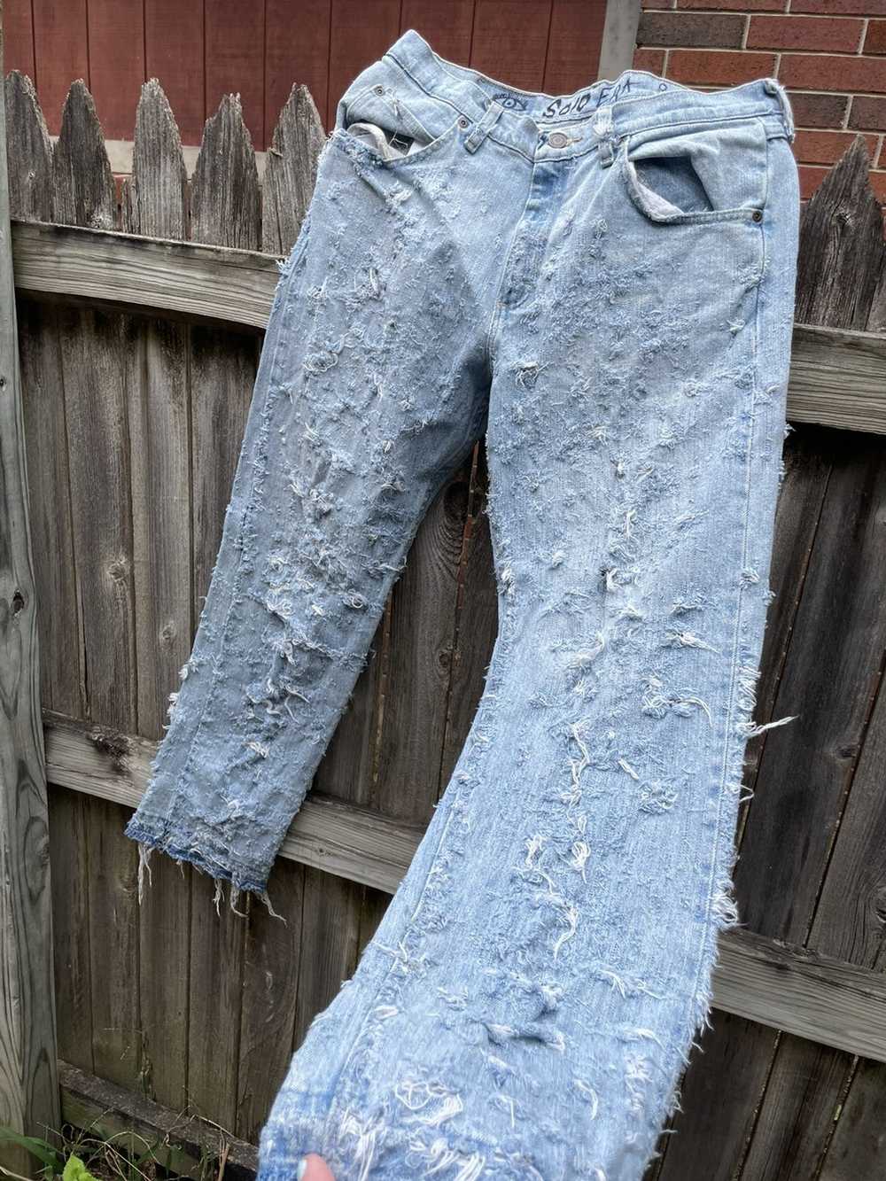 Custom × Wrangler SoloEra distressed denim - image 3