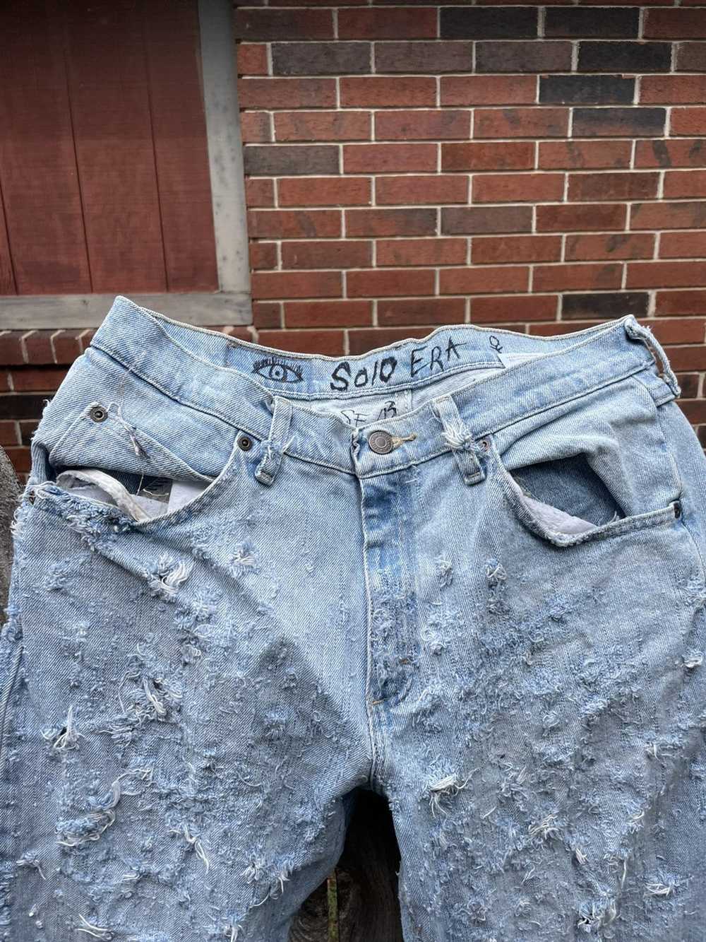 Custom × Wrangler SoloEra distressed denim - image 4