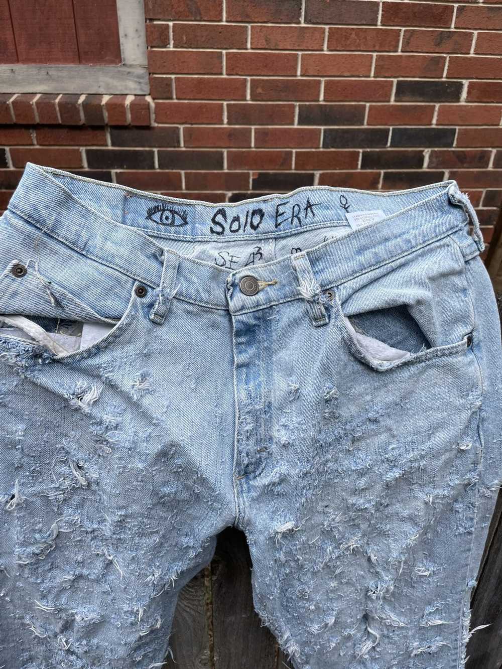 Custom × Wrangler SoloEra distressed denim - image 5