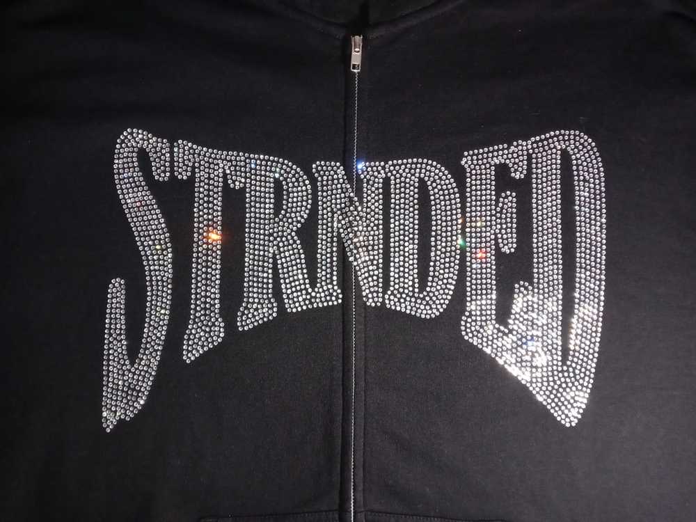 Streetwear "STRNDED" crystal rhinestone zip up ! - image 2