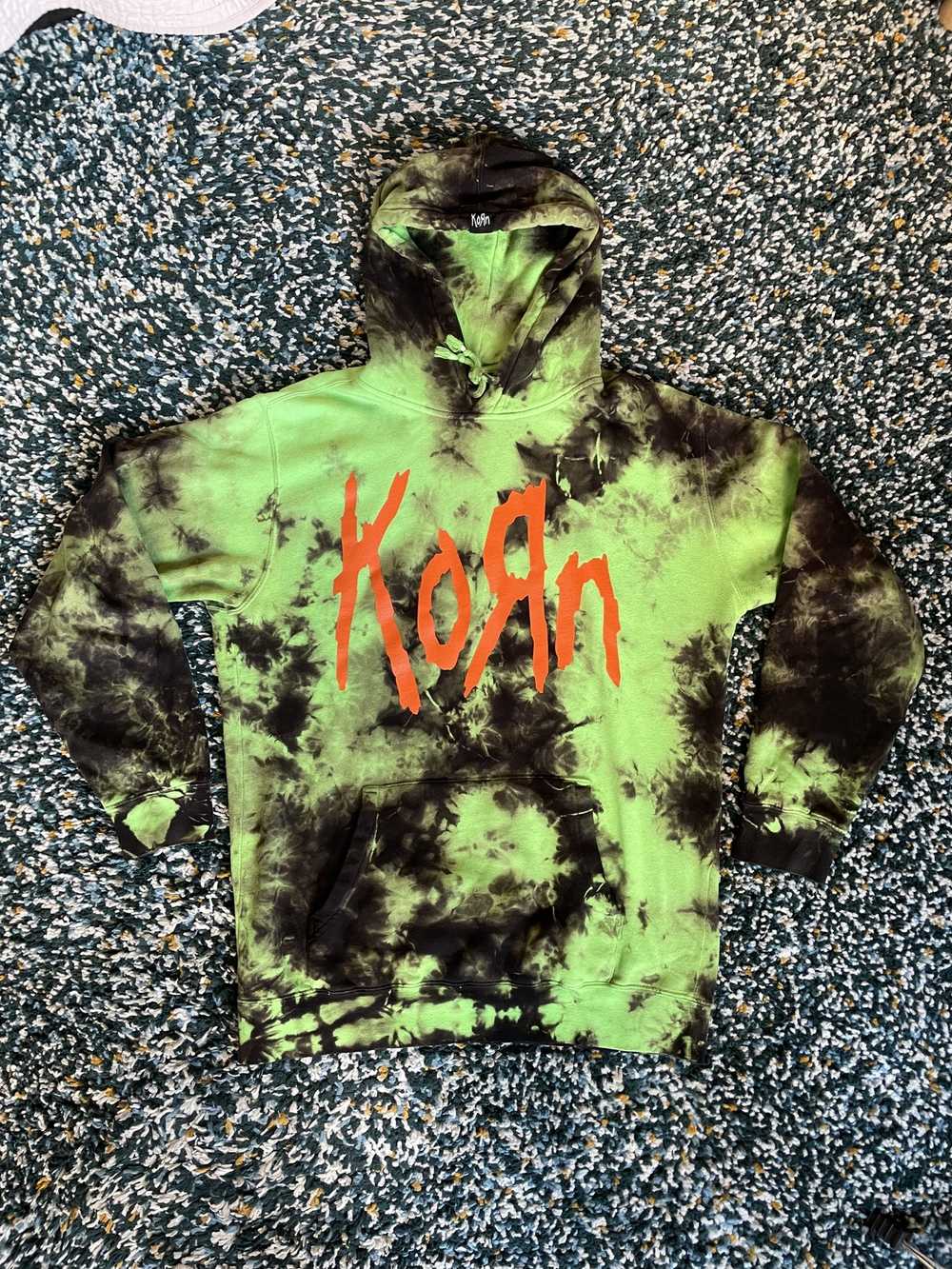 Streetwear Korn Tie Dye Slime Green and Black Lim… - image 1