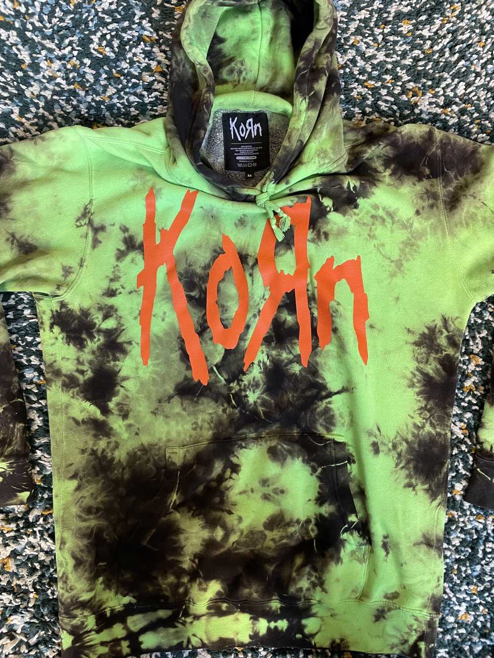 Streetwear Korn Tie Dye Slime Green and Black Lim… - image 3