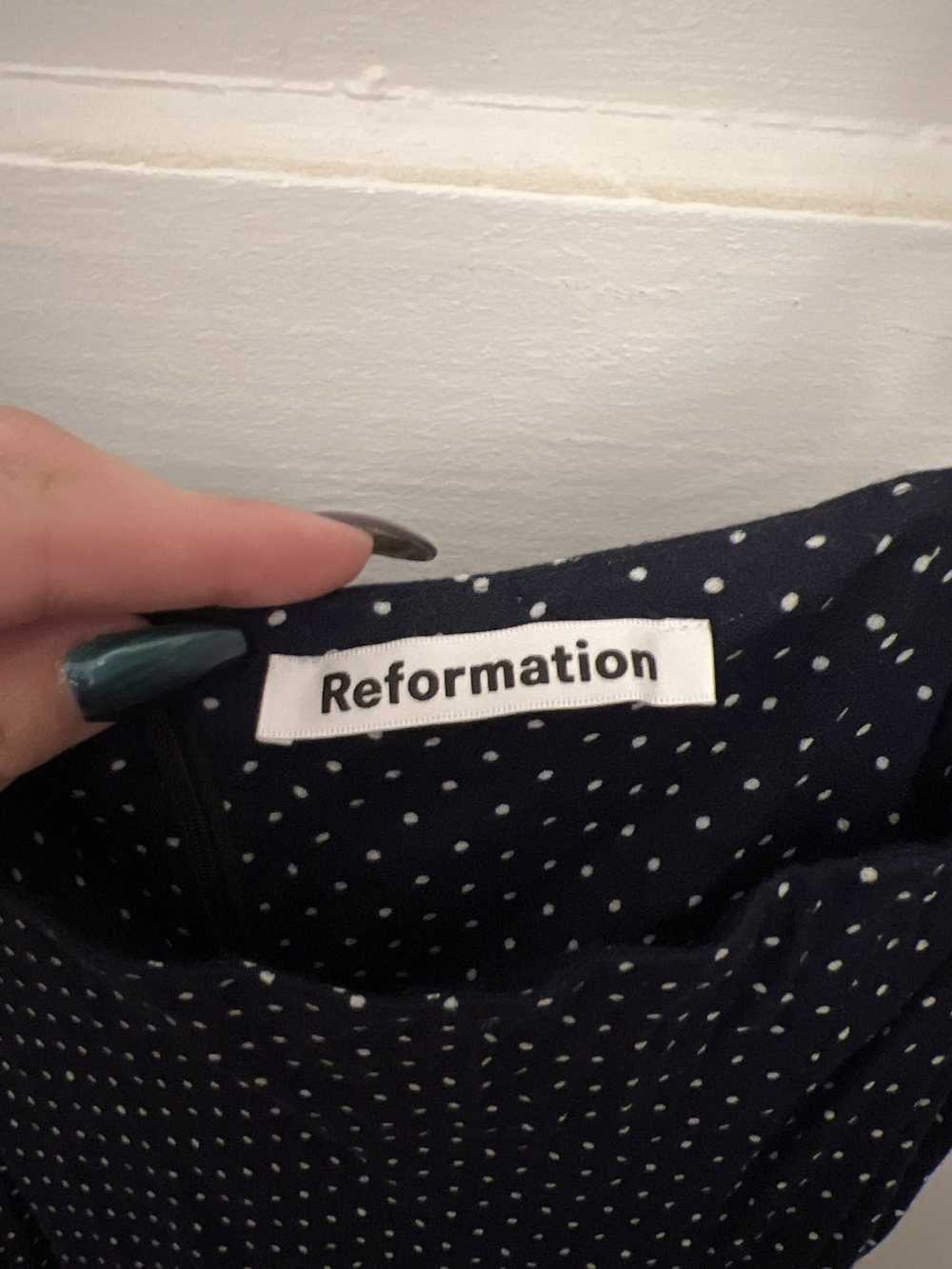 Reformation Reformation Blue Small Polka Dot Midi - image 3