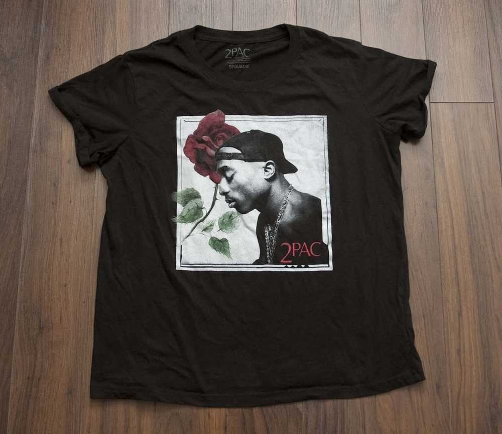 Bravado × Rap Tees 2 Pac Tupac T Shirt Rose Flowe… - image 1