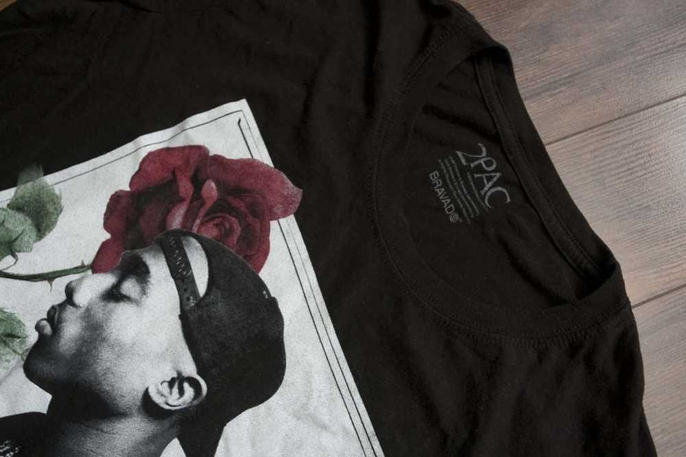 Bravado × Rap Tees 2 Pac Tupac T Shirt Rose Flowe… - image 2