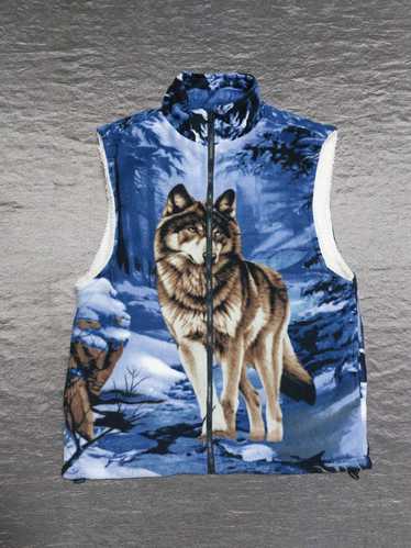 Vintage wolf print fleece - Gem