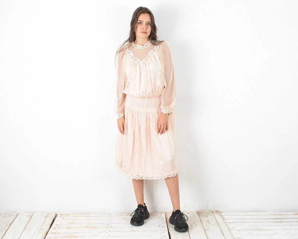 Other × Vintage Pastel Dress Italian Lace Classy … - image 2